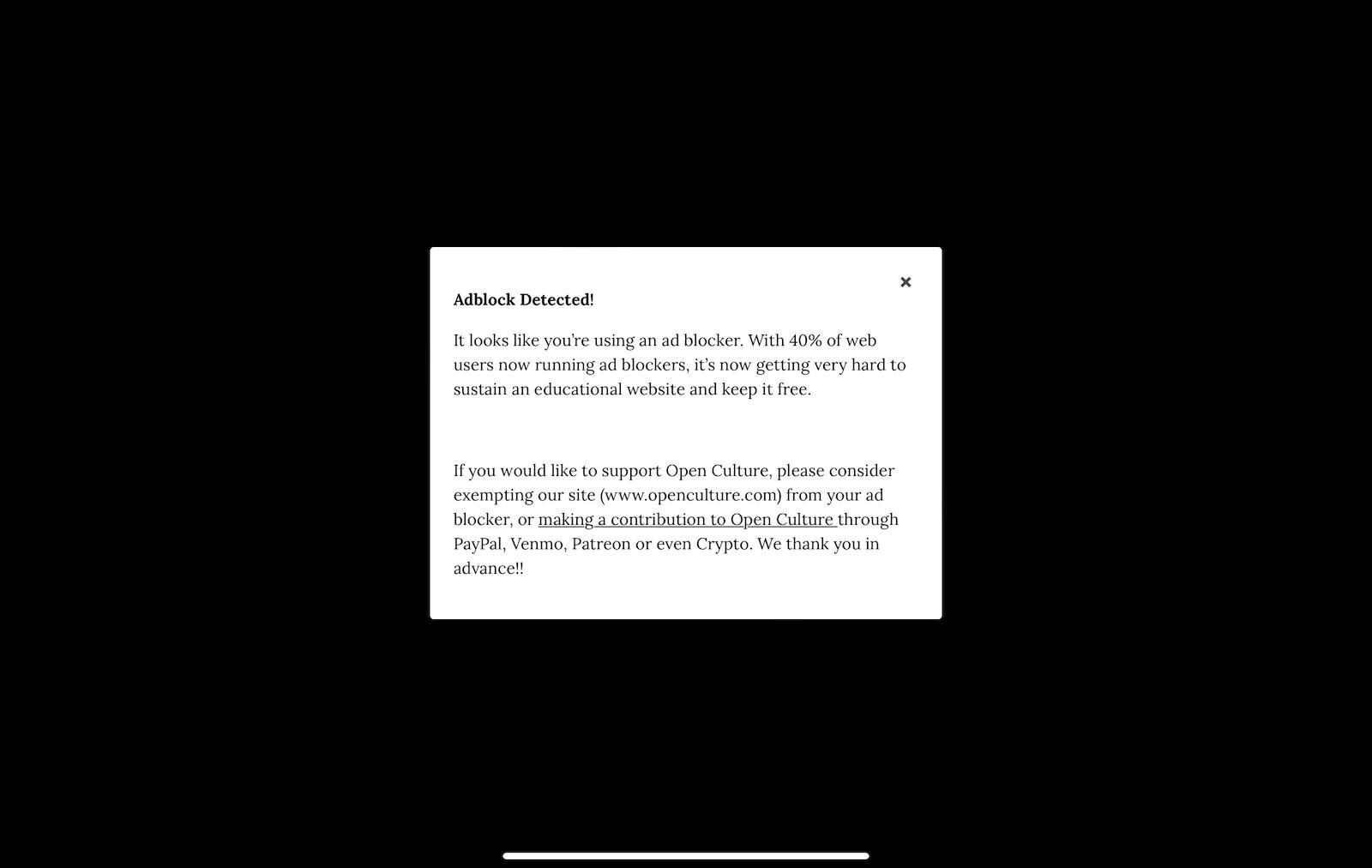 Capture du site Open Culture