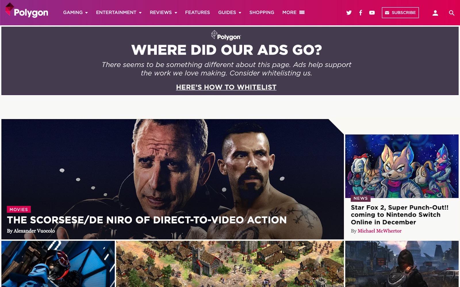 Capture du site de Polygon