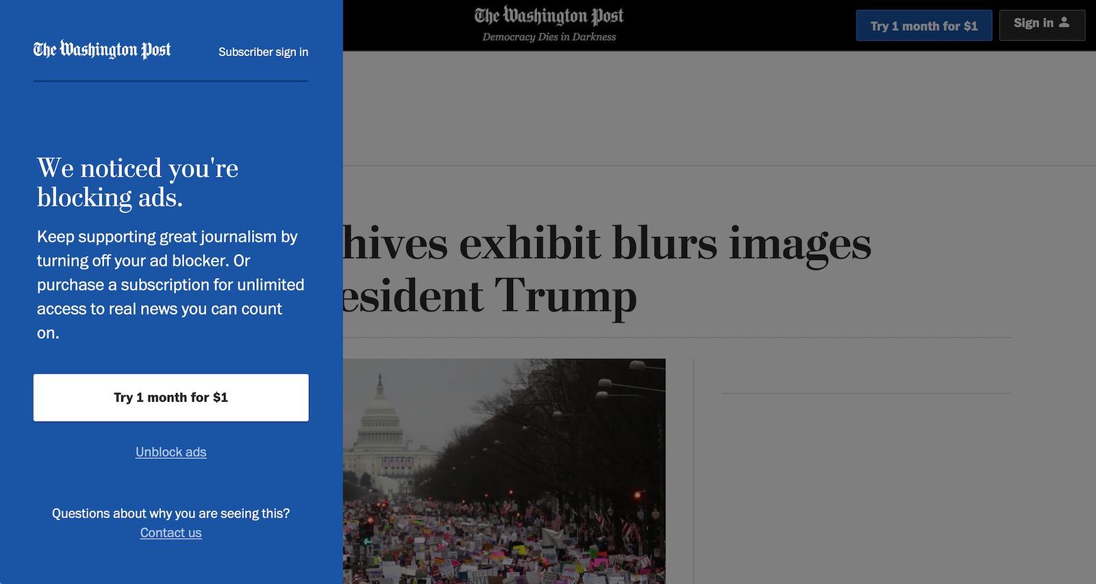 Capture du site du Washington Post